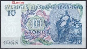 10 kronor  P56-a  1968  UNC