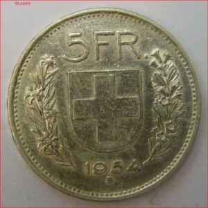 KM 40  f Francs 19545B  UNC-  zilver