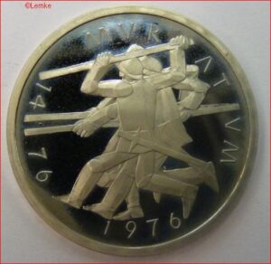 KM 54  5 Francs 1976  UNC  zilver