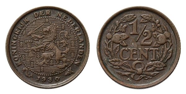 halve cent Wilhelmina-389