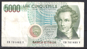 5000 lire  P111-a  1985  Fr+
