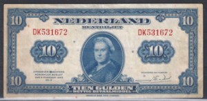 10 gulden 1943 44-1 PR/XF+