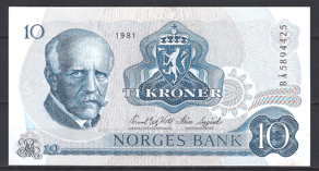 10 kroner  P36-c  1981  Pr+