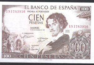 100 pesetas  P150  1970  Pr+