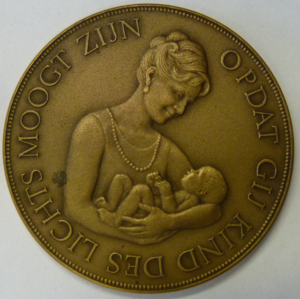 Geboortepenning Prins Maurits van Oranje-Nassau, van Vollenhoven 17 april 1968