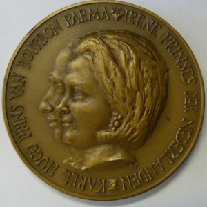 Penning Huwelijk Prinses Irene en Pins Karel Hugo 1964