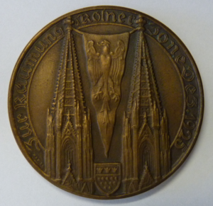 Medaille Zur Raumung der Kolner Zone,  Koln 1925 Very RARE!!