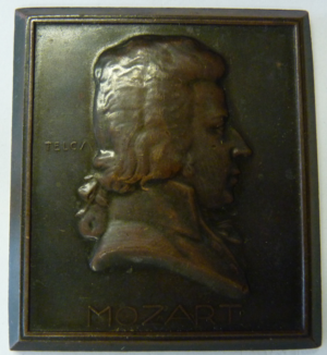 Plaquette Wolfgang Amadeus Mozart 1924