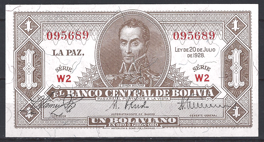 Un Boliviano 1928  P 128-a2  aUNC