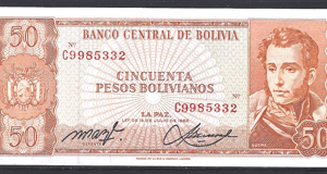 50 Pesos Bolivianos 1962  P 162-a20  UNC