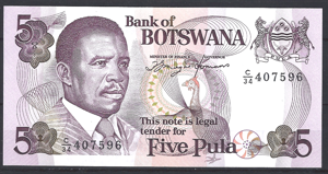 5 Pula 1992  P 11  aUNC