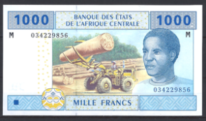 CAS 1.000 Francs 2002 Central African Republic P 307M UNC