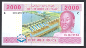 CAS 2.000 Francs 2002 Chad P 608C UNC