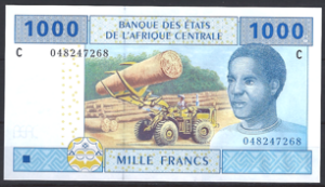 CAS 1.000 Francs 2002 Chad P 607C UNC