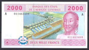 CAS 2.000 Francs 2002 Gabon P 408A UNC