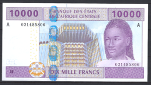 CAS 10.000 Francs 2002 Gabon P 410A UNC