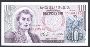 10 Pesos Oro 7-8-1980 P 407-h UNC