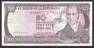 50 Pesos Oro jan 1986 P 425-b FR