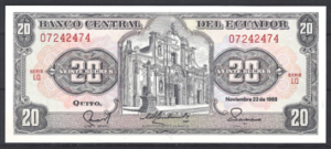 20 Sucres 22-11-1988  P 121A-a4  Serie LQ  UNC