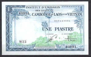 Une Piastre 1954 P 105 UNC