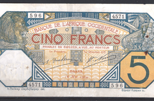 5 Francs 1929  P 5B-f  PR/XF-