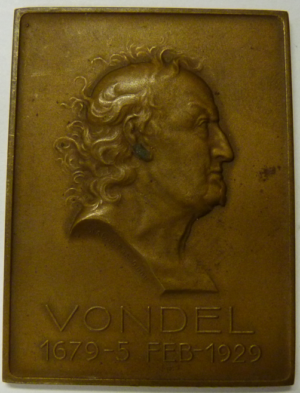 Plaquette Joost van den Vondel 1679-1929