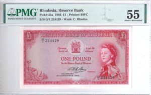 1 Dollar 1964  P 25-a  aUNC Upgraded PMG 55