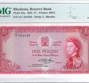 1 Dollar 1964  P 25-a  aUNC Upgraded PMG 55