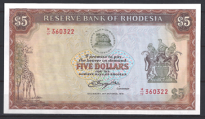 5 Dollars 20-10-1978  P 36-b  UNC-