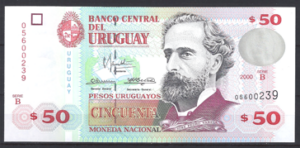 50 Pesos Uruguayos 2000 Serie B P 75-b UNC