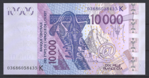 WAS 10.000 Francs 2003 Senegal P 718K-a UNC