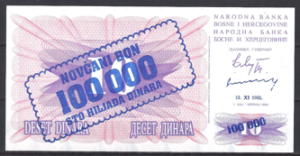 100.000 Dinara 10-11-1993  P 34-b  UNC