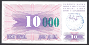 10.000 Dinara 24-12-1993 P 53-c UNC