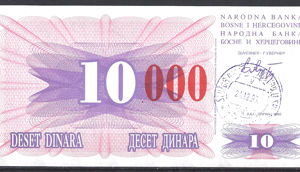 10.000 Dinara 24-12-1993 P 53-d UNC