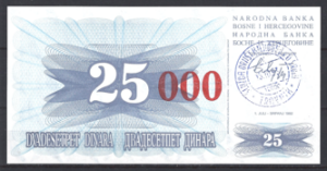 25.000 Dinara 15-10-1993  P 54-b   UNC