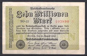 10.000.000 Mark 22-8-1923 P 106-d PR/XF