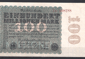 100.000.000 Mark 22-8-1923  P 107-b  ZFR