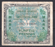 1/2 Mark 1944 9 Digits with F P 191-a FR/ZFR