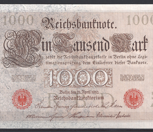 1.000 Mark 21-4-1910 P 45-b PR/XF