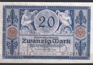 20 Mark 1915  P 63-a  PR/XF+