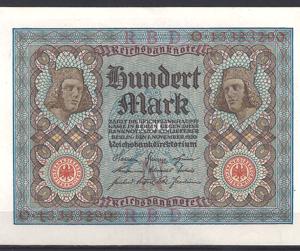 100 Mark 1920  P 69-b  UNC-