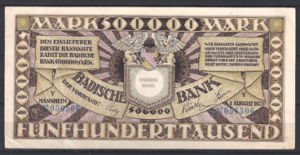 500.000 Mark 1923 P.S911 PR/XF