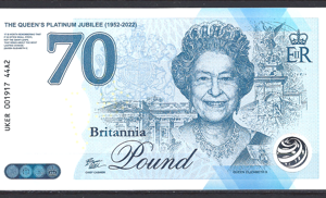 Pound 70 Jaar jubileum Queen Elizabeth 1952-2022