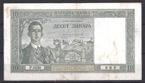 10 Dinara 1939  P 35  PR/XF