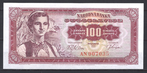 100 Dinara 1963 P 73-a UNC