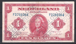 1 Gulden 1943  05-1  PR/XF  Buiten Omloop gesteld