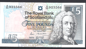 5 Pounds 24-1-1990 P 352-a UNC