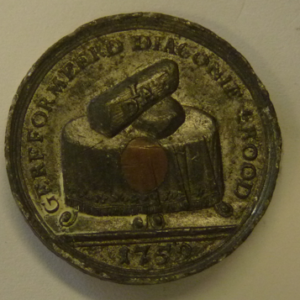 Broodpenning Gereformeerde Diaconie Amsterdam 1741  Schaars!!