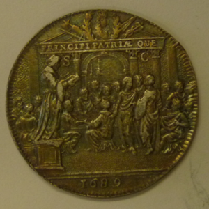 Vroedschapspenning Coronation of Willem III 1689
