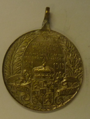 Draagpenning Eeuwfeest Nederland hersteld 100 jaar Onafhankelijkheid RARE!!!